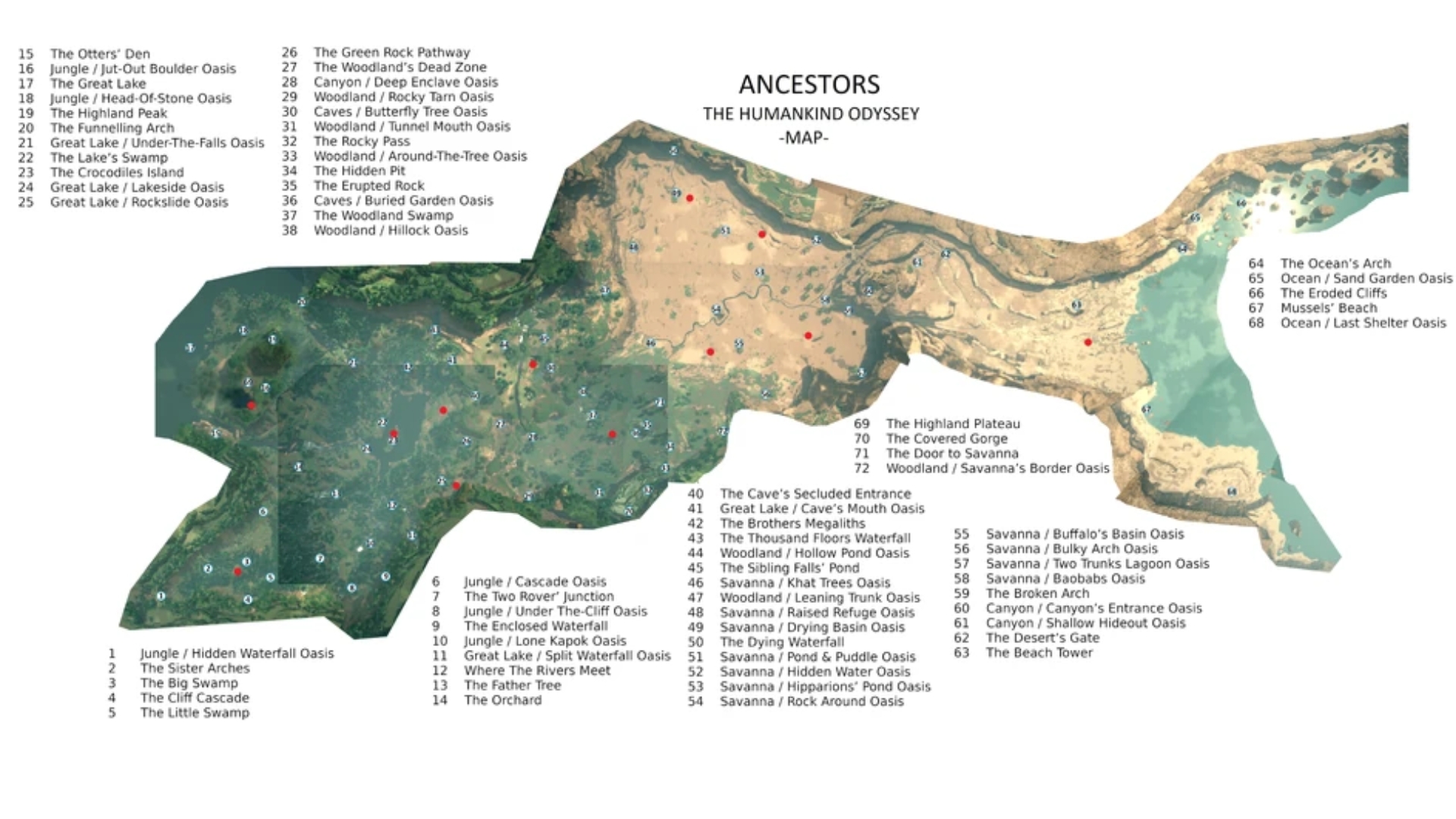 Mapa do jogo Ancestors